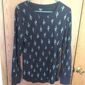 Christmas cactus old navy thermal top size L